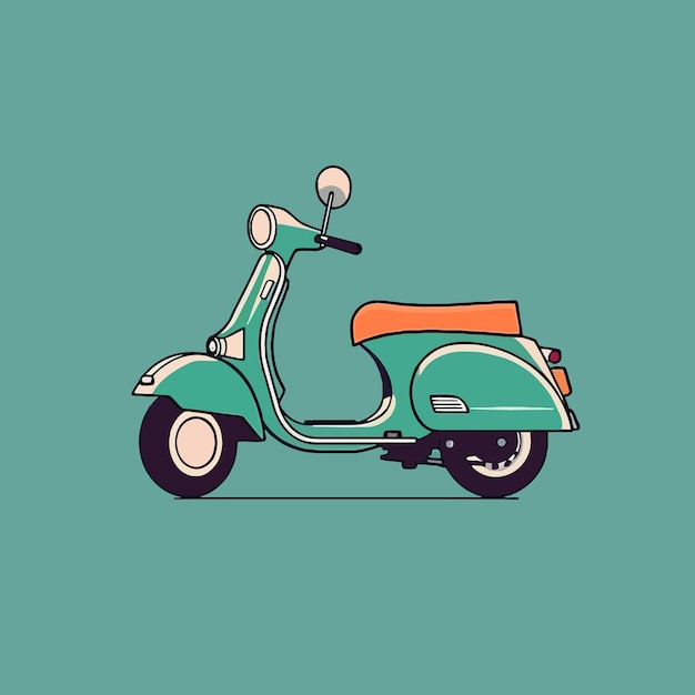 vector, patineta, retro, ilustración