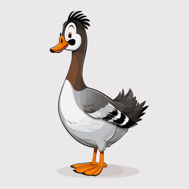 Vector de pato sobre un fondo blanco