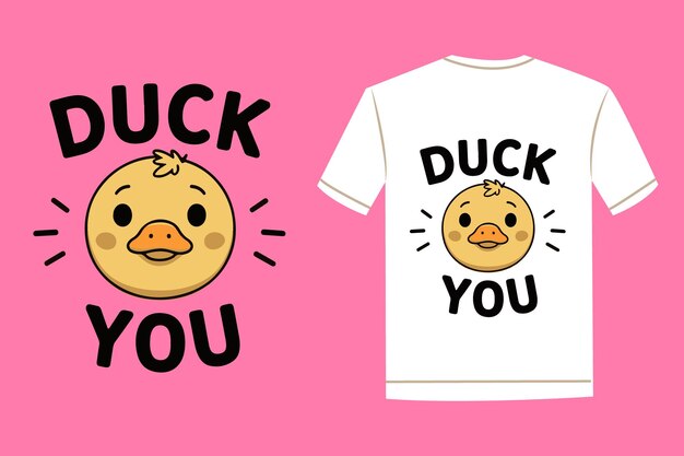 Vector de pato con la tipografía pato usted diseño clásico de camiseta