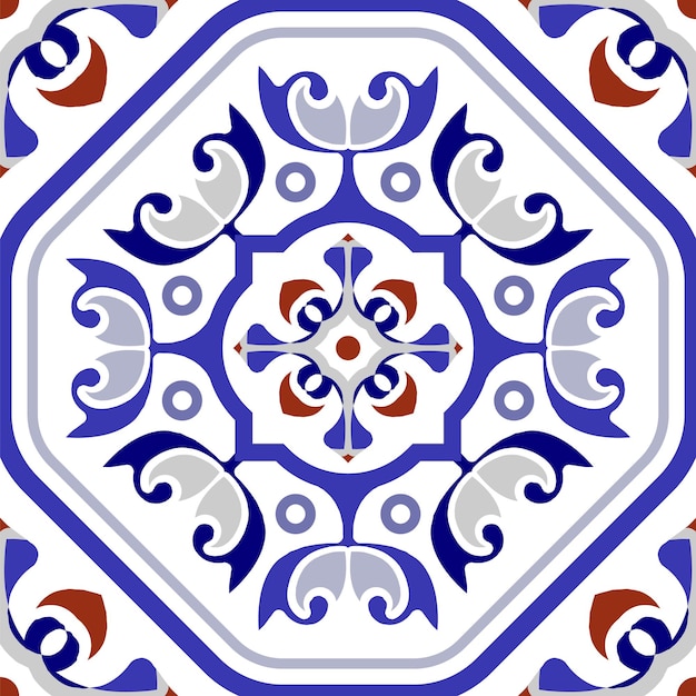 Vector de patrón de azulejo decorativo