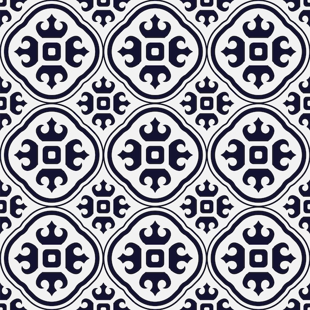 Vector de patrón de azulejos vintage