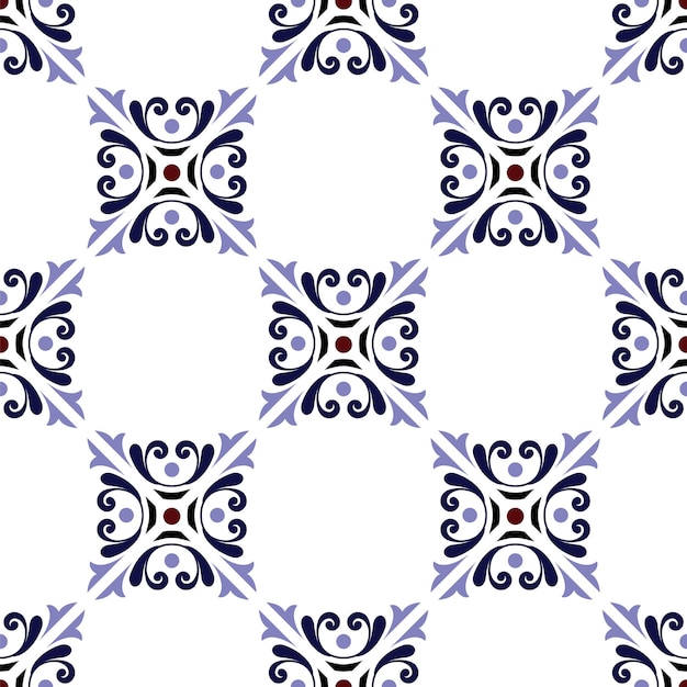 Vector de patrón de azulejos vintage