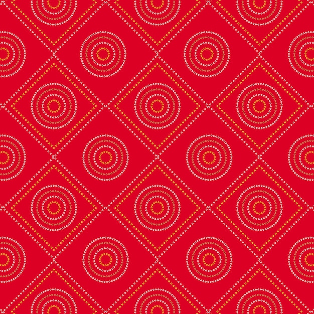 Vector de patrón de bandhani rojo tradicional indio