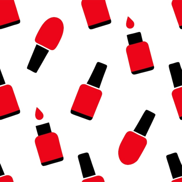 Vector de patrón sin costuras elegante que muestra el diseño de clipart de uñas rojas dibujo ilustrado