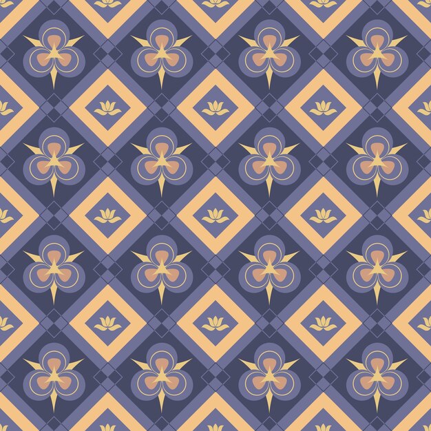 Vector de patrón sin costuras floral geométrico