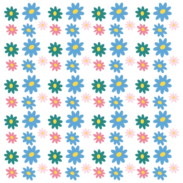 Vector de patrón sin costuras floral mínimo y lindo