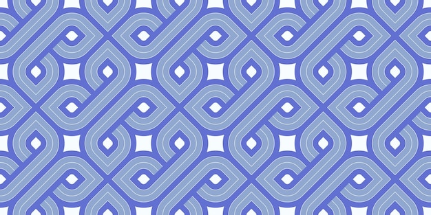 Vector de patrón sin costuras geométrico de moda azulejos vintage de fondo sin fin cuadrícula decorativa geométrica