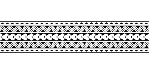 Vector de patrón sin costuras de manga tribal de pulsera de tatuaje polinesio maorí