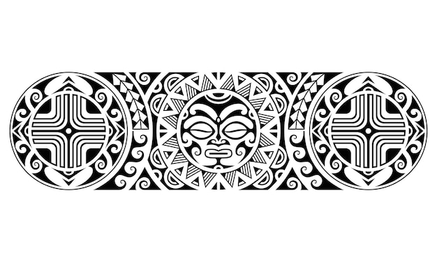 Vector de patrón sin costuras de manga tribal de pulsera de tatuaje polinesio maorí