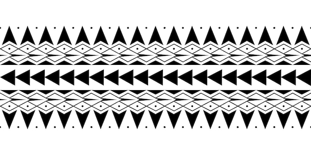 Vector de patrón sin costuras de manga tribal de pulsera de tatuaje polinesio maorí