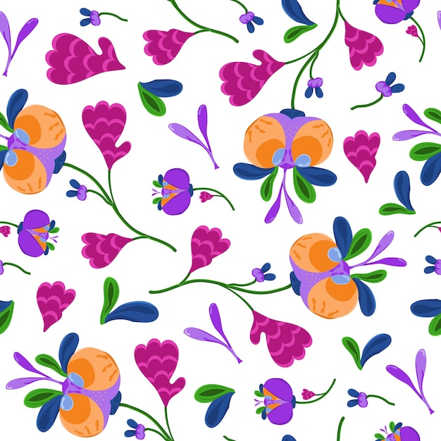 Vector patrón sin costuras de plantas alienígenas fantásticas Ilustración botánica inusual de fantasía