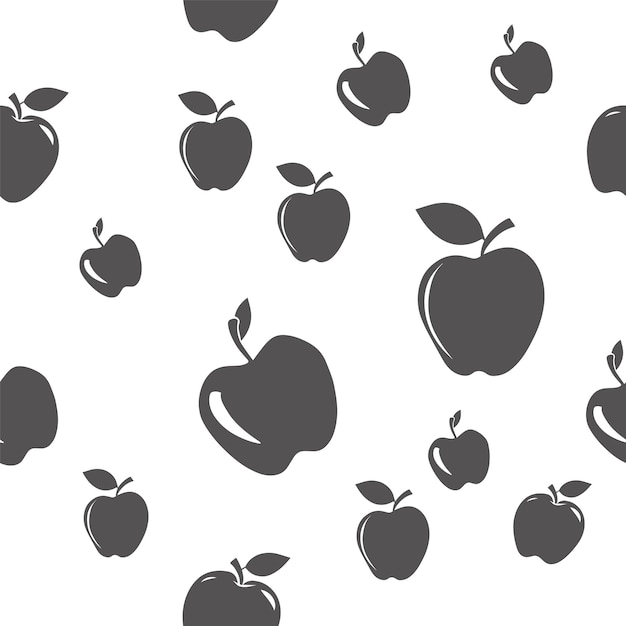 Vector de patrón sin costuras de silueta de manzana