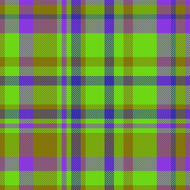 Vector de patrón de cuadros sin costuras de textura de tartán Comprobación de fondo de tela textil