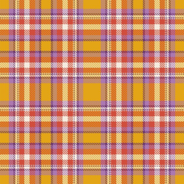Vector de patrón de cuadros sin fisuras de tartán escocia. Tela de fondo retro. Textura geométrica cuadrada de color de Vintage Checks.