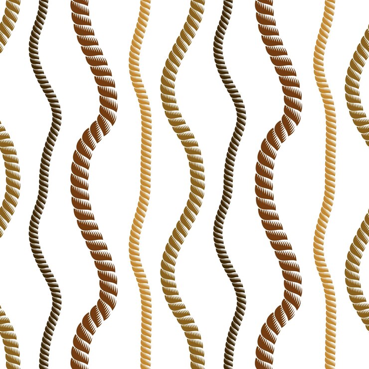 Vector vector de patrón de cuerda náutica sin costuras. ilustración azul marino sin fin con adorno de líneas de cordón de bucle. ilustración minimalista con estilo de cordón simple. utilizable para tela, papel tapiz, envoltura, web e impresión.