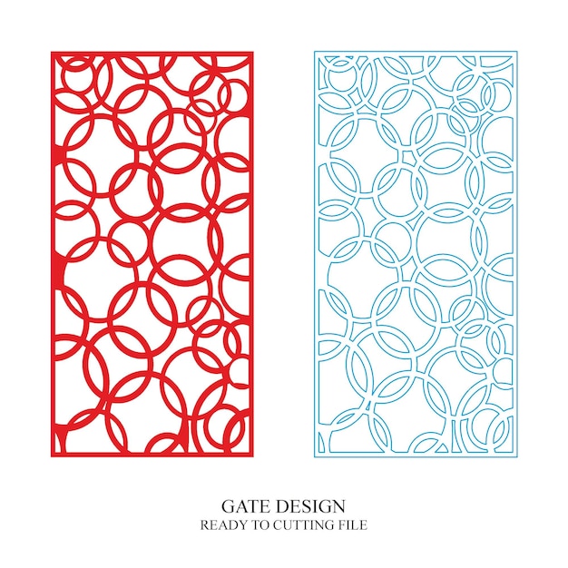 Vector de patrón de diseño de corte por láser de puerta CNC Jali