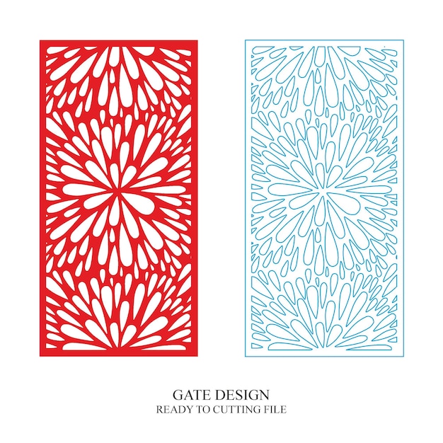 Vector de patrón de diseño de corte por láser de puerta CNC Jali