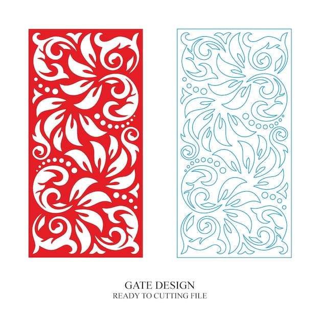 Vector de patrón de diseño de corte por láser de puerta CNC Jali