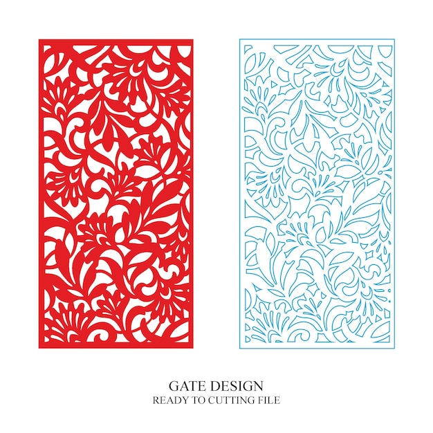 Vector de patrón de diseño de corte por láser de puerta CNC Jali