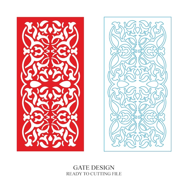 Vector de patrón de diseño de corte por láser de puerta CNC Jali