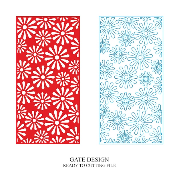 Vector de patrón de diseño de corte por láser de puerta CNC Jali