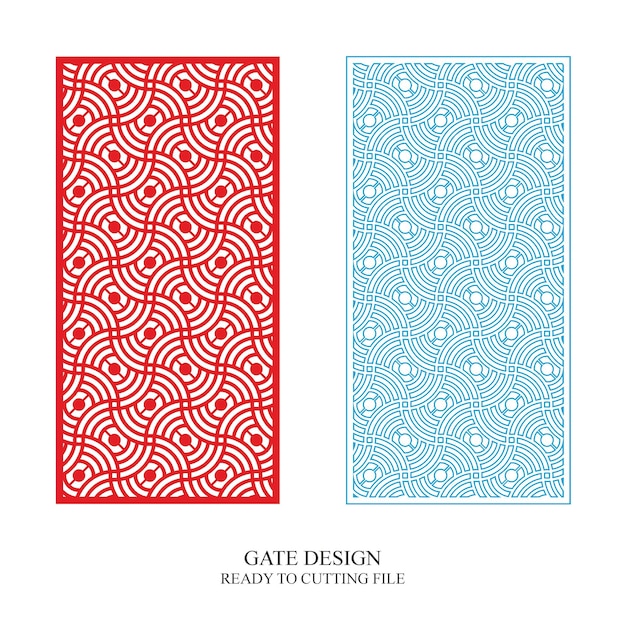 Vector de patrón de diseño de corte por láser de puerta CNC Jali