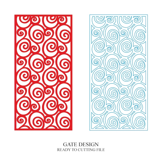 Vector de patrón de diseño de corte por láser de puerta CNC Jali