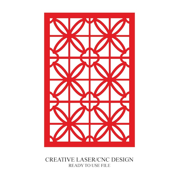 Vector de patrón de diseño de corte por láser de puerta CNC Jali