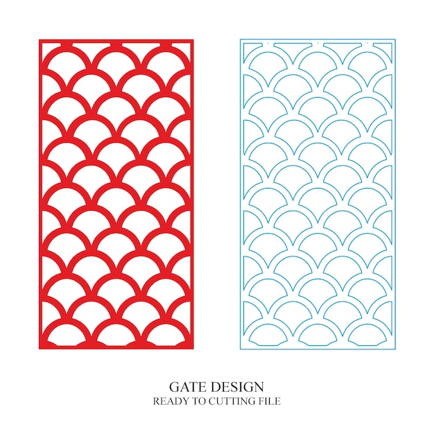 Vector de patrón de diseño de corte por láser de puerta CNC Jali