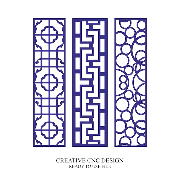 Vector de patrón de diseño de corte por láser de puerta CNC Jali