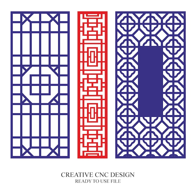 Vector de patrón de diseño de corte por láser de puerta CNC Jali