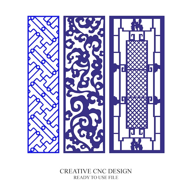Vector de patrón de diseño de corte por láser de puerta CNC Jali