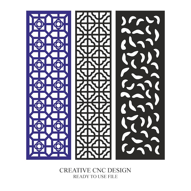 Vector de patrón de diseño de corte por láser de puerta CNC Jali