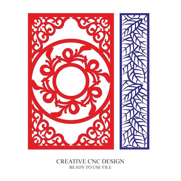Vector de patrón de diseño de corte por láser de puerta CNC Jali