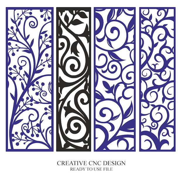 Vector de patrón de diseño de corte por láser de puerta CNC Jali