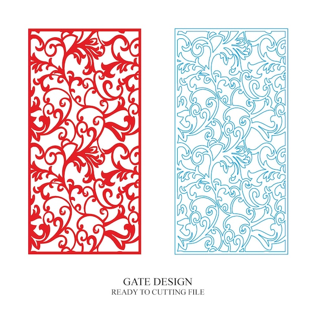 Vector de patrón de diseño de corte por láser de puerta CNC Jali