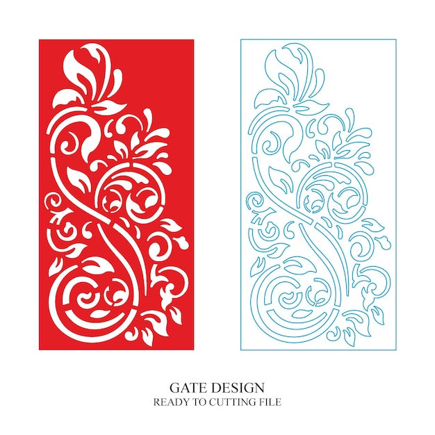 Vector de patrón de diseño de corte por láser de puerta CNC Jali