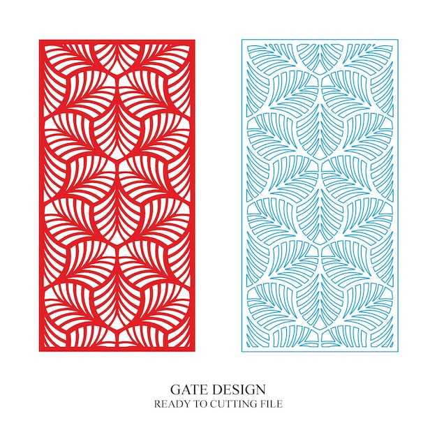 Vector de patrón de diseño de corte por láser de puerta CNC Jali