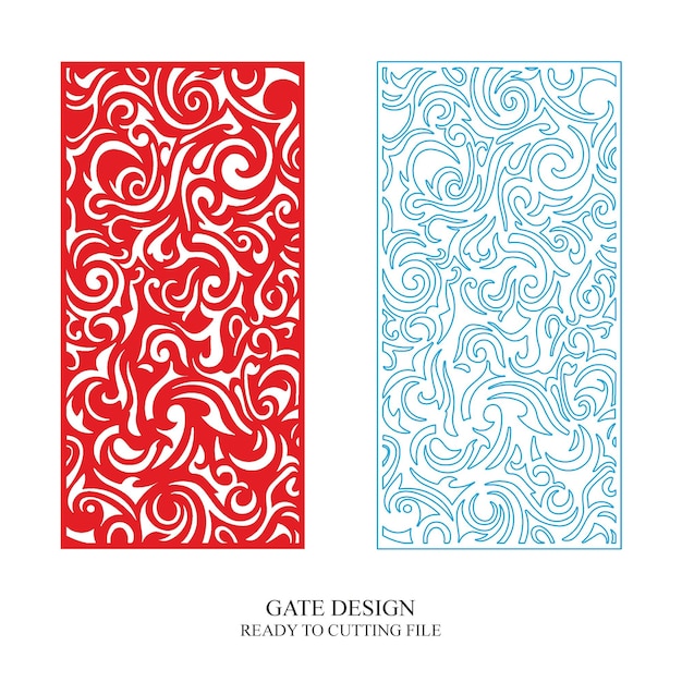 Vector de patrón de diseño de corte por láser de puerta CNC Jali