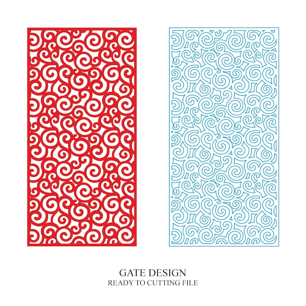 Vector de patrón de diseño de corte por láser de puerta CNC Jali