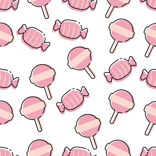 Vector de patrón de dúo de caramelos rosados
