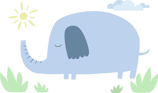 Vector de patrón de elefante azul y rosa aislado