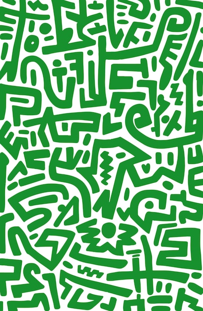 Vector de patrón de elementos abstractos dibujados a mano