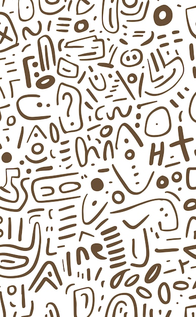 Vector de patrón de elementos abstractos dibujados a mano