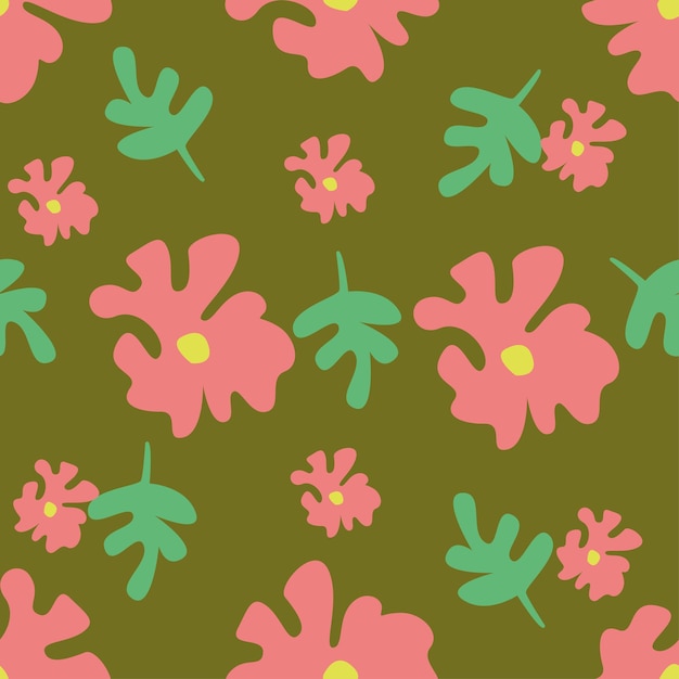 Vector de patrón floral blanco en el fondo azul