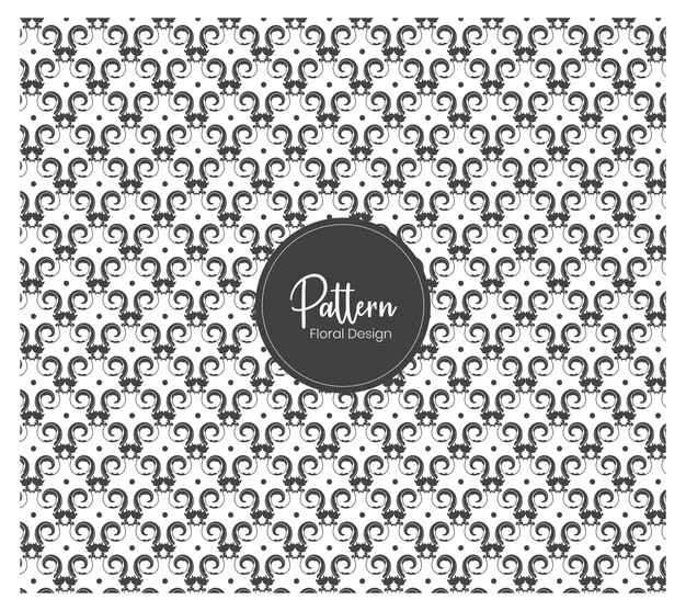 Vector patrón floral blanco y negro