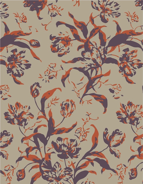 Vector patrón floral sin costuras con acuarela dibujado a mano flores suaves de verano Ilustración de stock