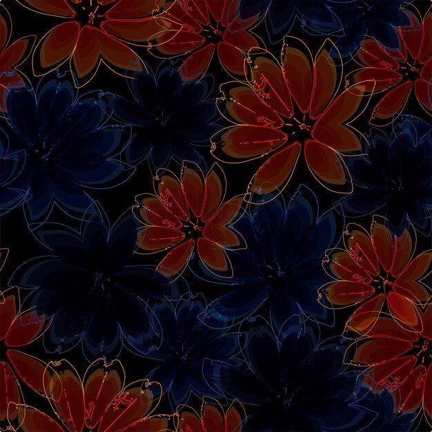 vector, patrón floral, seamless, patrón floral, seamless, plano de fondo