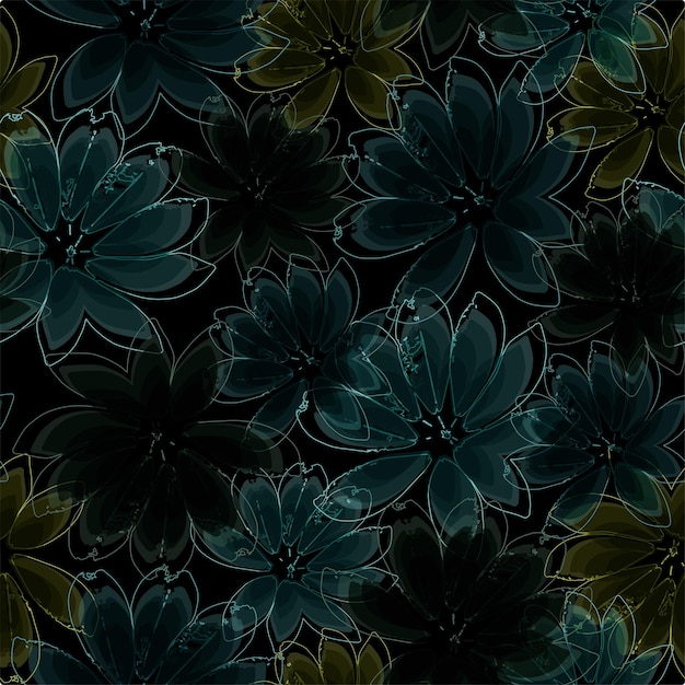 vector, patrón floral, seamless, patrón floral, seamless, plano de fondo