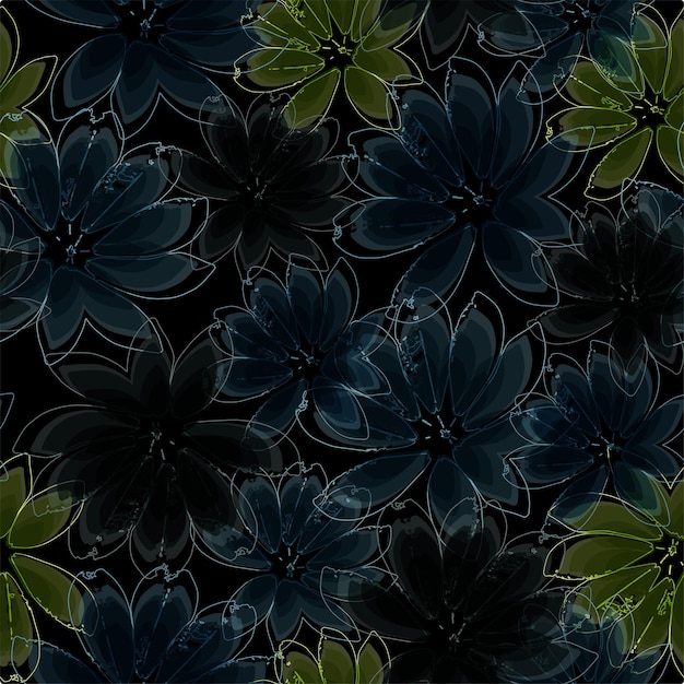 Vector vector, patrón floral, seamless, patrón floral, seamless, plano de fondo